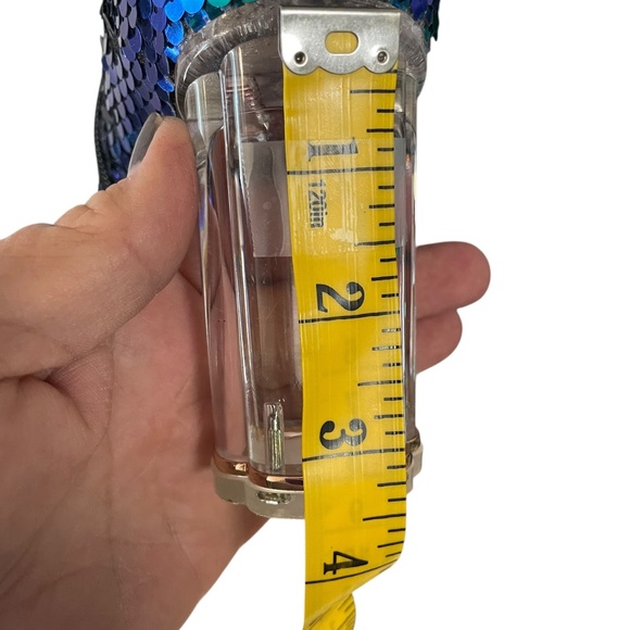 Mermaid Sequin Clear Block Heel Ankle Boots Size 7.5 - Picture 9 of 11